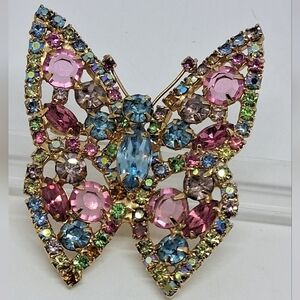 * Vintage Alice Caviness Fruit Salad Butterfly Brooch Pin Unsigned
